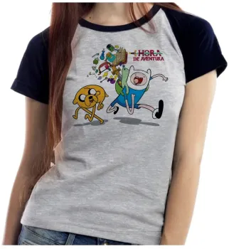 Baby look blusa feminina hora de aventura adventure time - Foto 2