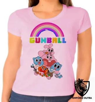 Baby look blusa feminina incrivel mundo gumball