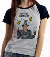 Baby look blusa feminina Inspetor Bugiganga detetive desenho antigo - Foto 6