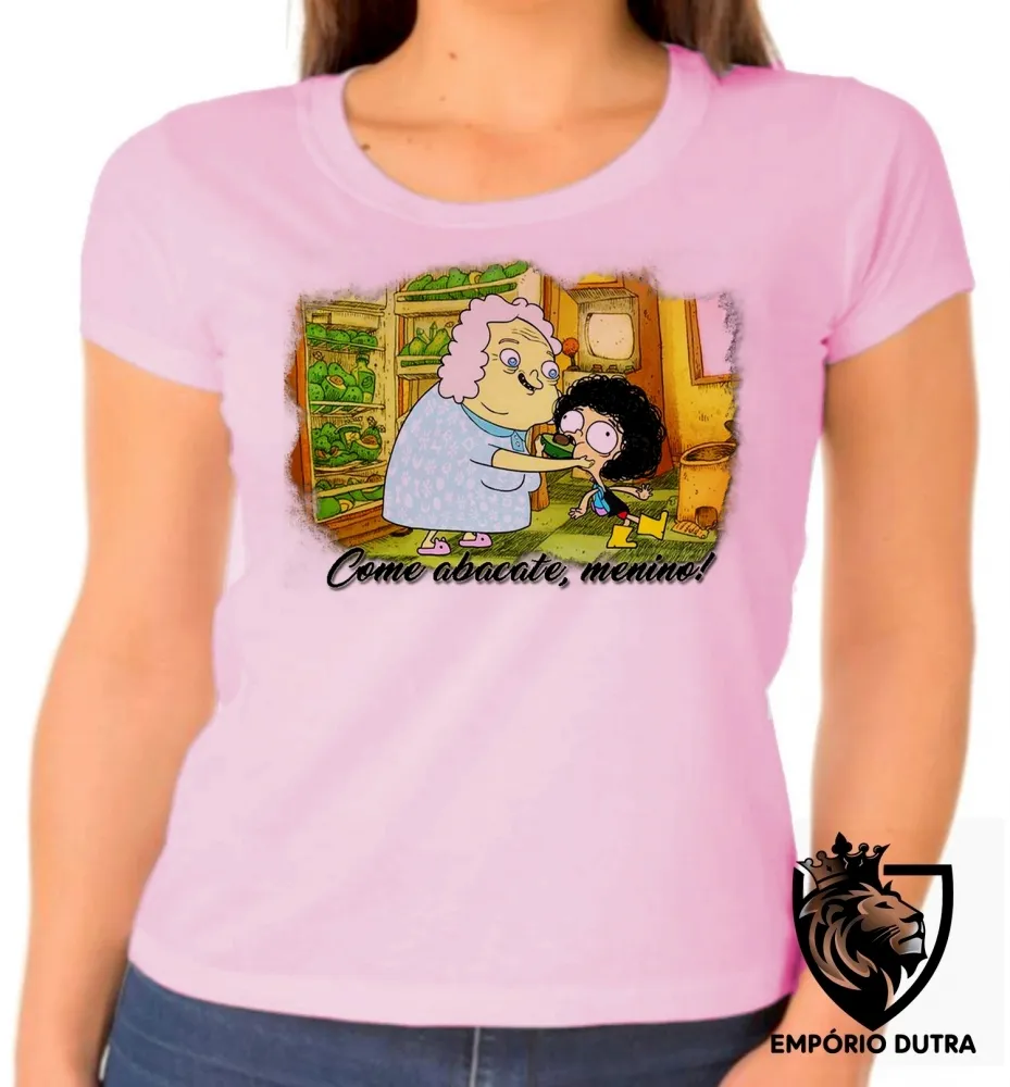 Baby look blusa feminina Irmão do Jorel Vovó Juju abacate