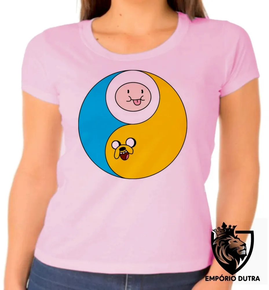 Baby look blusa feminina Jake Finn hora aventura redondo