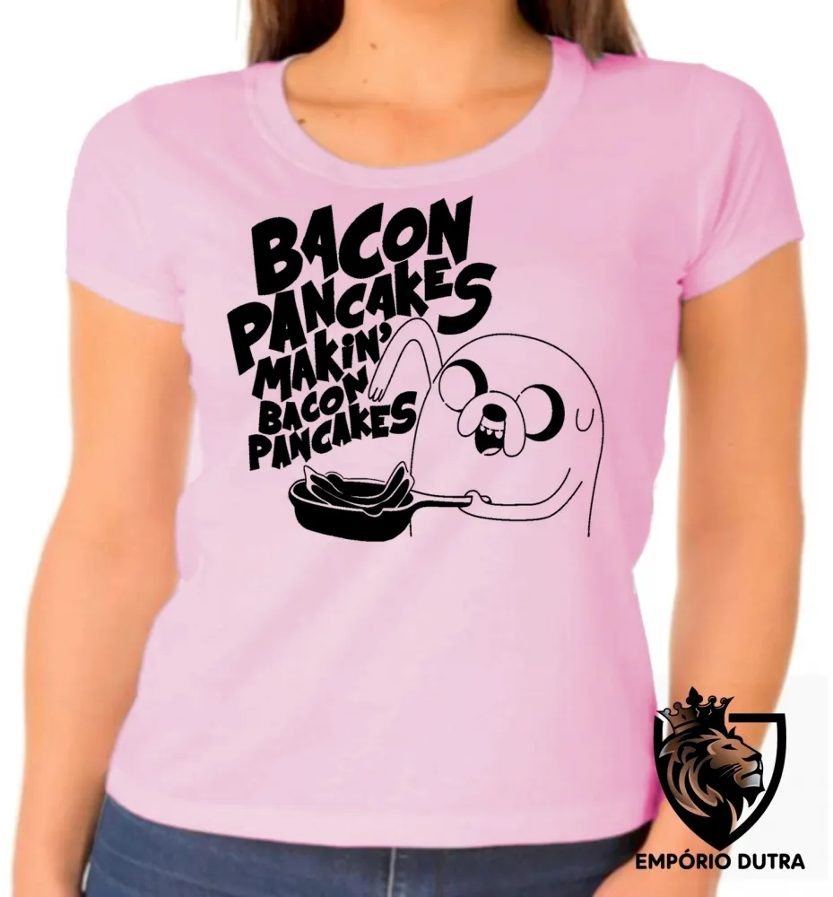 Baby look blusa feminina Jake Hora da Aventura pancakes