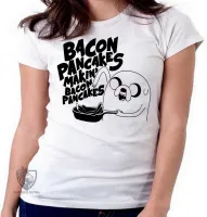 Baby look blusa feminina Jake Hora da Aventura pancakes - Foto 3