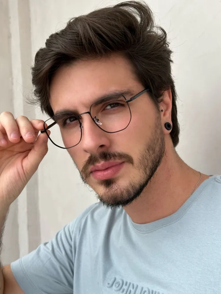 Armação de Óculos de Grau Masculino André Preto