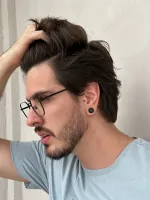 Armação de Óculos de Grau Masculino André Preto - Foto 3