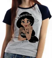 Baby look blusa feminina Jasmine disney presa fumando - Foto 3