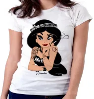 Baby look blusa feminina Jasmine disney presa fumando - Foto 4