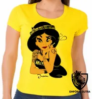 Baby look blusa feminina Jasmine disney presa fumando - Foto 6