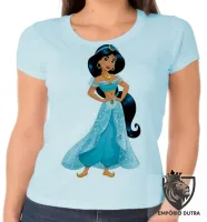 Baby look blusa feminina Jasmine princesa disney Aladim - Foto 3