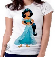 Baby look blusa feminina Jasmine princesa disney Aladim - Foto 6