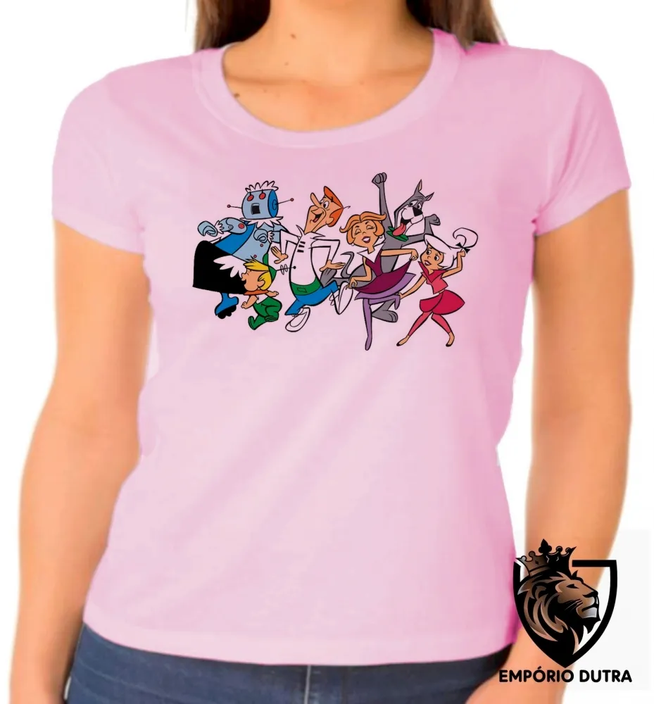 Baby look blusa feminina jetsons desenho antigo hanna barbera retro