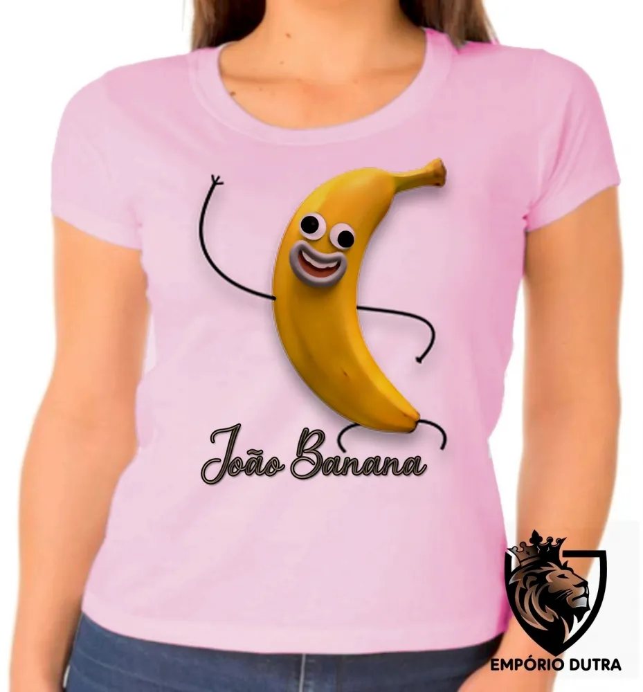 Baby look blusa feminina João Banana desenho fruta Imagem