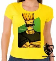 Baby look blusa feminina Johnny Bravo cabelo - Foto 3