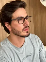 Armação de Óculos de Grau Masculino Max Preto - Foto 2