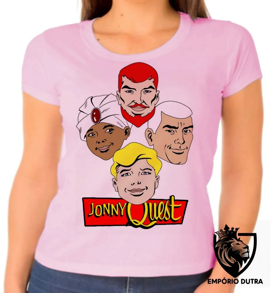 Baby look blusa feminina jonny quest desenho retro Imagem