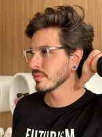 Armação de Óculos de Grau Masculino Blogue Transparente - Foto 2