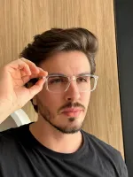 Armação de Óculos de Grau Masculino Blogue Transparente - Foto 3