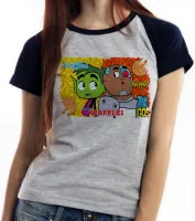 Baby look blusa feminina Jovens Titãs waffles titans go - Foto 2