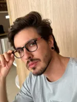 Armação de Óculos de Grau Masculino Vini Preto - Foto 3
