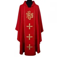 Casula Galão Bordado JHS 7 em Cores Litúrgicas