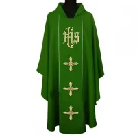 Casula Galão Bordado JHS 7 em Cores Litúrgicas - Foto 3