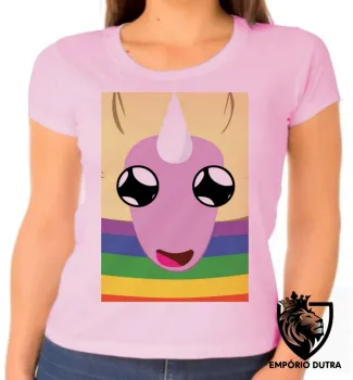 Baby look blusa feminina Lady Iris rosto Hora da Aventura