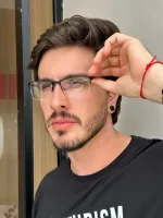 Armação de Óculos de Grau Masculino Ycaro Preto - Foto 2