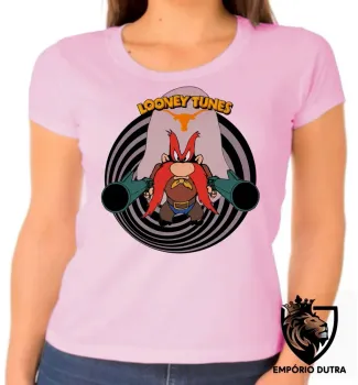 Baby look blusa feminina Looney Tunes Eufrazino arma