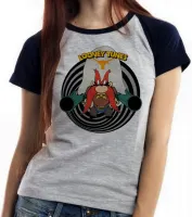Baby look blusa feminina Looney Tunes Eufrazino arma - Foto 4