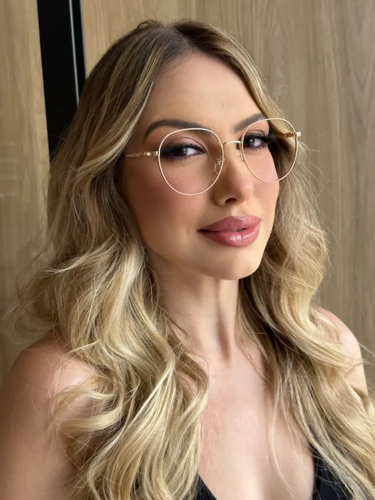 Armação de Óculos de Grau Feminino Ana Hickmann Rosê Imagem