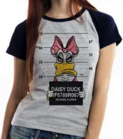 Baby look blusa feminina Margarida disney presa prisão - Foto 4