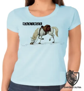 Baby look blusa feminina Maximus farejando cavalo rapunzel - Foto 2
