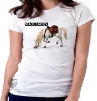 Baby look blusa feminina Maximus farejando cavalo rapunzel - Foto 5