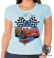 Baby look blusa feminina McQueen cars carros desenho - Foto 2