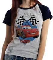 Baby look blusa feminina McQueen cars carros desenho - Foto 4
