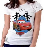 Baby look blusa feminina McQueen cars carros desenho - Foto 5