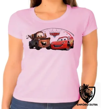 Baby look blusa feminina McQueen Mate cars carros