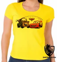 Baby look blusa feminina McQueen Mate cars carros - Foto 2