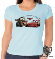 Baby look blusa feminina McQueen Mate cars carros - Foto 3