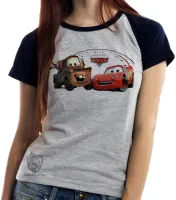 Baby look blusa feminina McQueen Mate cars carros - Foto 5