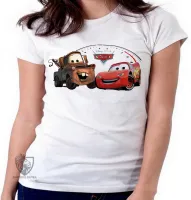 Baby look blusa feminina McQueen Mate cars carros - Foto 6