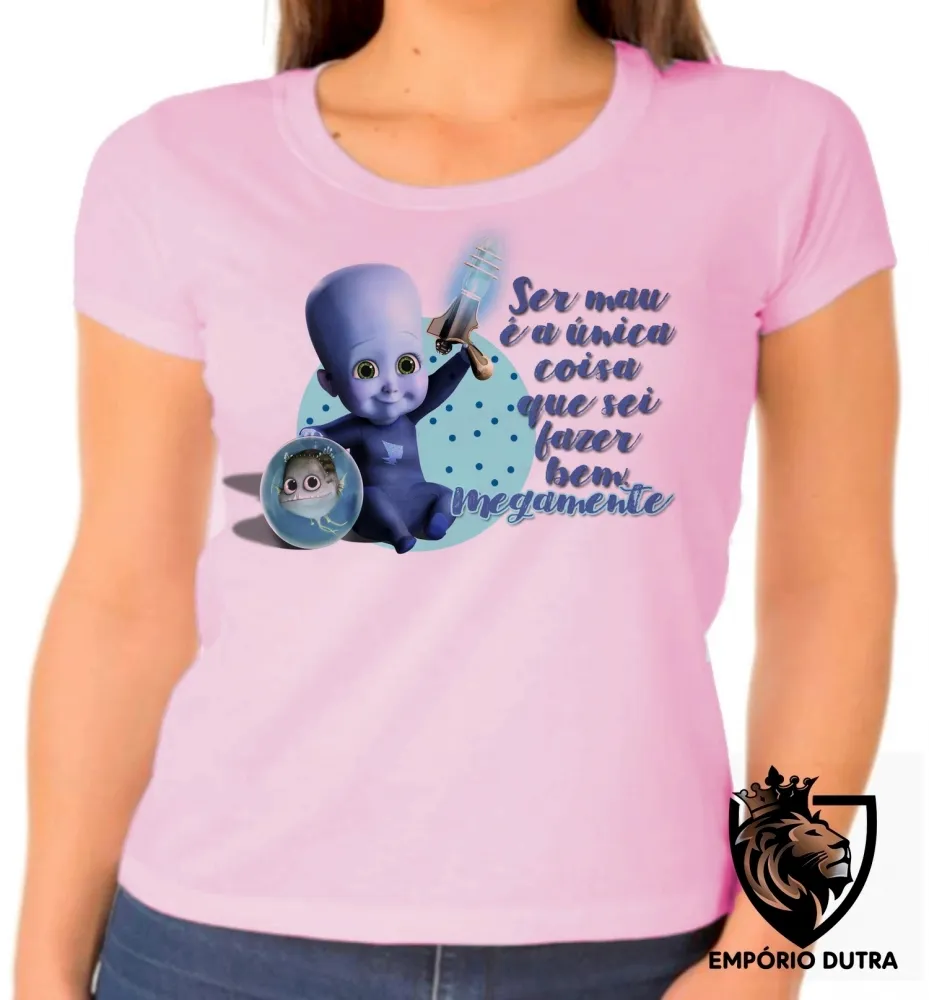 Baby look blusa feminina Megamente ser mau bebe heroi