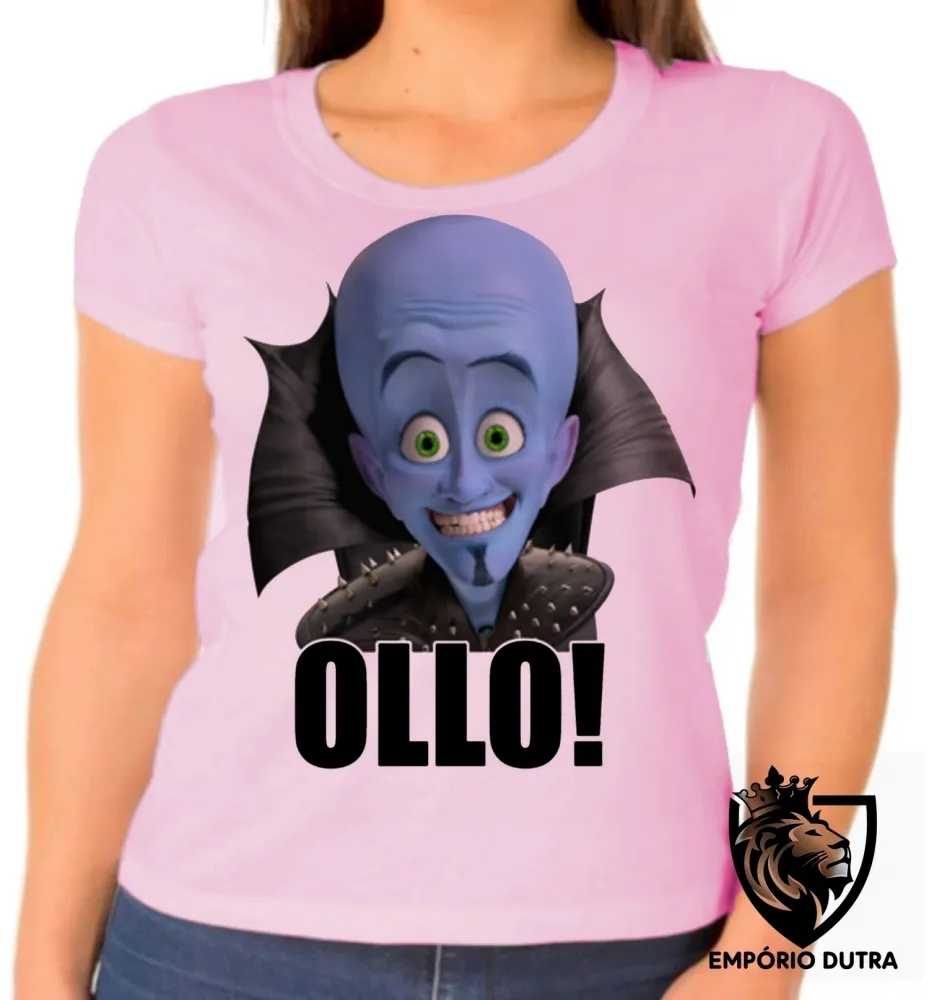 Baby look blusa feminina megamente super herói azul Imagem