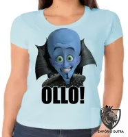 Baby look blusa feminina megamente super herói azul - Foto 3