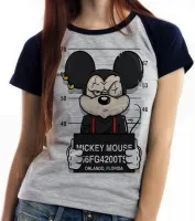 Baby look blusa feminina Mickey mouse disney preso - Foto 4