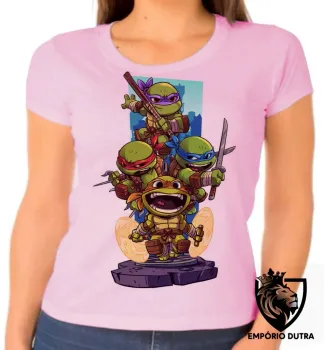 Baby look blusa feminina tartaruga ninja