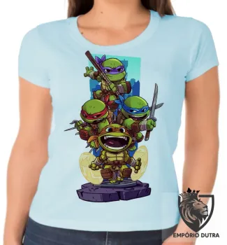 Baby look blusa feminina tartaruga ninja - Foto 2