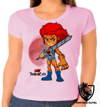 Baby look blusa feminina Thundercats Lion leão gato cat