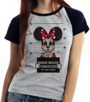 Baby look blusa feminina Minnie mouse disney presa prisão - Foto 4