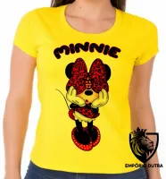Baby look blusa feminina Minnie mouse tope rosto mickey disney - Foto 2